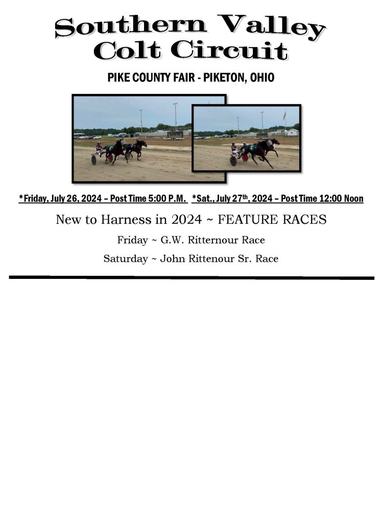 Southern Valley Colt Circuit 2024 Pike County Harness Racing Schedule